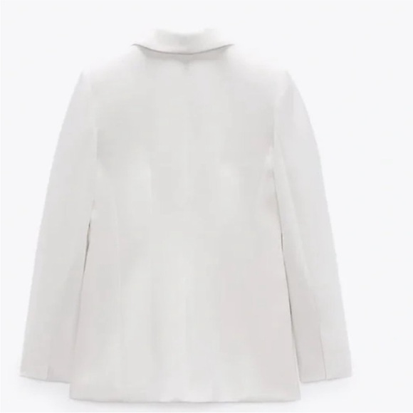 Zara White Women's Blazer Tuxedo collar - Picture 4 of 7